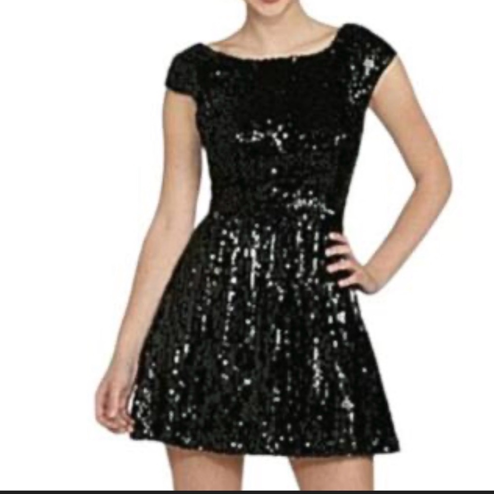 B Darlin Black Sequin Mini Dress
